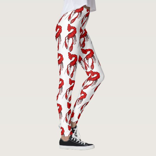 Rotes Panzerkrebsmuster des Spaßes Leggings (Rechts)