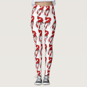Rotes Panzerkrebsmuster des Spaßes Leggings (Vorderseite)