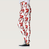 Rotes Panzerkrebsmuster des Spaßes Leggings (Links)
