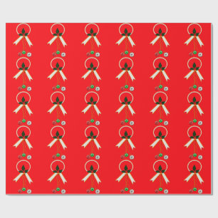 Rotes Papier für Gold und Weißkränze Geschenkpapier