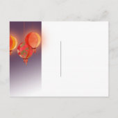 Rotes Papier Laternen Hochzeitessen UAWG Einladungspostkarte (Rückseite)