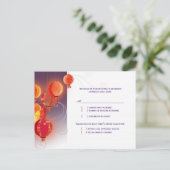 Rotes Papier Laternen Hochzeitessen UAWG Einladungspostkarte (Stehend Vorderseite)