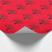 Rotes Papier mit Bäumen - Farbe auswählen Geschenkpapier (Ecke)