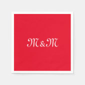 Rotes Papier mit Leerbuchstaben anpassen Serviette (Vorderseite)