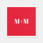 Rotes Papier mit Leerbuchstaben anpassen Serviette (Vorderseite)