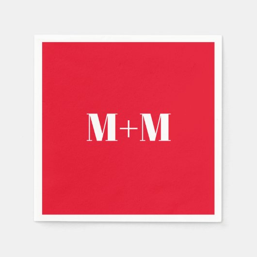 Rotes Papier mit Leerbuchstaben anpassen Serviette (Vorderseite)