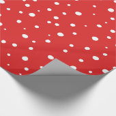 rotes Papier mit weißen Polka-Punkten Geschenkpapier (Ecke)
