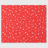 rotes Papier mit weißen Polka-Punkten Geschenkpapier (Flach)