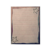 Rotes Papier Rustikale Sterne Chic Border on Grung Notizblock (Rotiert)