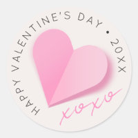 Rotes Papierherz XOXO Frohen Valentinstag Liebe