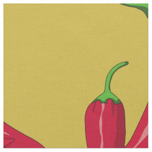 Rotes Paprikaschotenmuster, Chilipfeffer auf Stoff