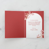 Rotes Pärchen Kirschblüte Chinesische Hochzeit Dankeskarte (Innenseite)