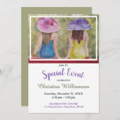 ROTES PARK BENCH PARTY INVITE EINLADUNG (Vorne/Hinten)