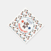 Rotes Party Weißes und Blaues Eis Geburtstag Serviette (Ecke)