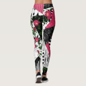 Rotes Patchwork, beliebt, Patchwork-Kissen Leggings (Rückseite)