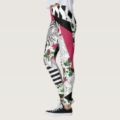 Rotes Patchwork, beliebt, Patchwork-Kissen Leggings (Links)