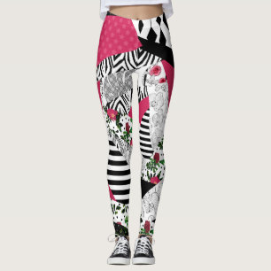 Rotes Patchwork, beliebt, Patchwork-Kissen Leggings