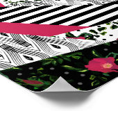 Rotes Patchwork, beliebt, Patchwork-Kissen Poster (Ecke)