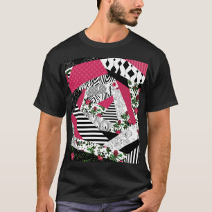 Rotes Patchwork, beliebt, Patchwork-Kissen T-Shirt