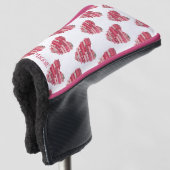 Rotes Patchwork-Herzen-Golfkopfschutz Golf Headcover (3/4 Vorderseite)
