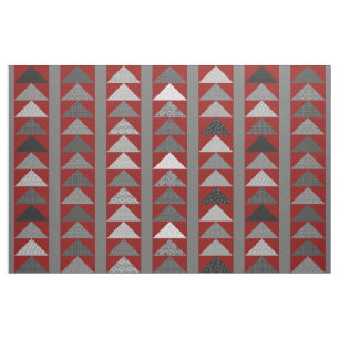 Rotes Patchwork-Look "Flying Geese" Stoff