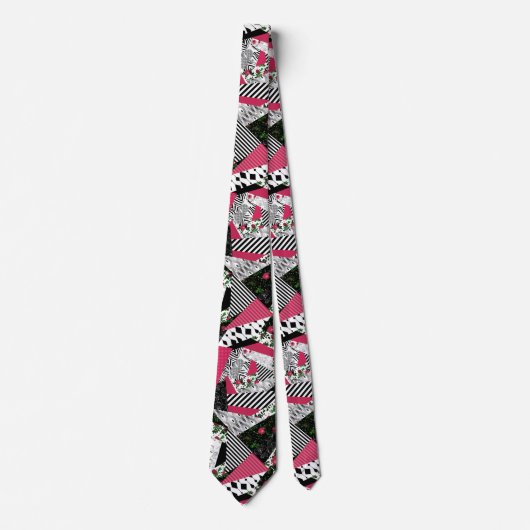 Rotes Patchwork, populär, Patchwork Krawatte (Vorderseite)