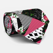 Rotes Patchwork, populär, Patchwork Krawatte (Gerollt)