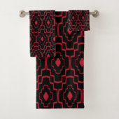 Rotes Pattern Badetuch Set (Insitu)