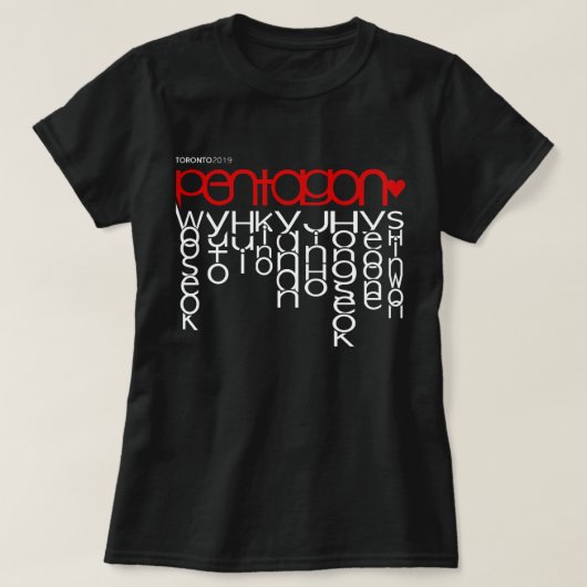 Rotes Pentagon T-Shirt (Design vorne)
