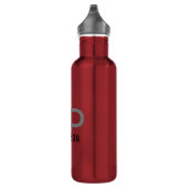 Rotes Personalisiert Modernes Monogramm Edelstahlflasche (Rechts)