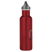Rotes Personalisiert Modernes Monogramm Edelstahlflasche (Links)