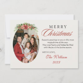 ROTES PERSONALISIERTES FOTO CHRISTMAS GREETING FEIERTAGSKARTE