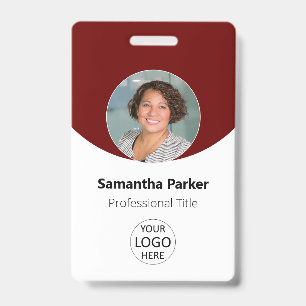 Rotes personalisiertes Foto, Logo, Barcode-Mitarbe Ausweis