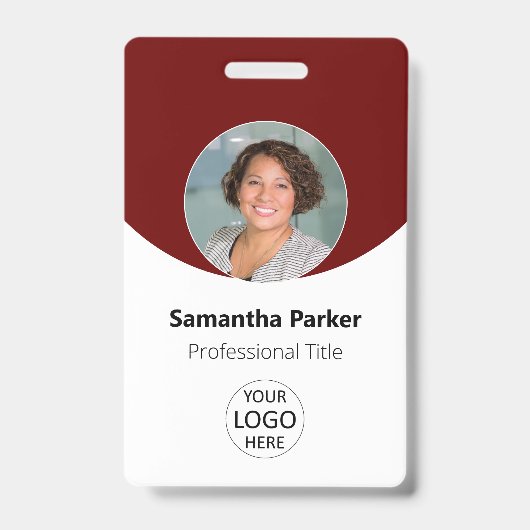 Rotes Personalisiertes Foto, Logo, Strichcode-Mita Ausweis (Front)