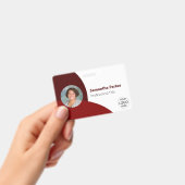 Rotes Personalisiertes Foto, Logo, Strichcode-Mita Ausweis (Handheld)