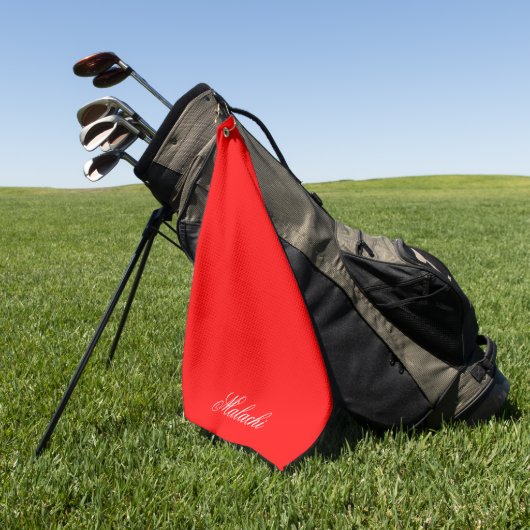 Rotes personalisiertes Golfhandtuch mit individuel (Gras)