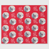 Rotes Personalisiertes Hund-Foto Geschenkpapier (Flach)