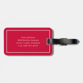 Rotes Personalisiertes Monogramm Golfer Gepäckanhänger (Rückseite horizontal)