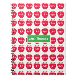 Rotes personalisiertes Notizbuch Apples Notizblock