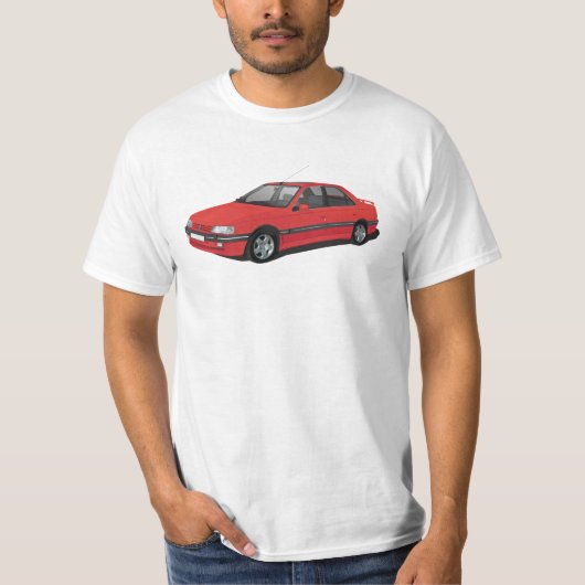Rotes Peugeot 405 T-Shirt (Vorderseite)