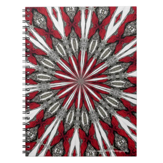 Rotes Pfeil-Medaillon-Spirale-Foto-Notizbuch Notizblock (Vorderseite)