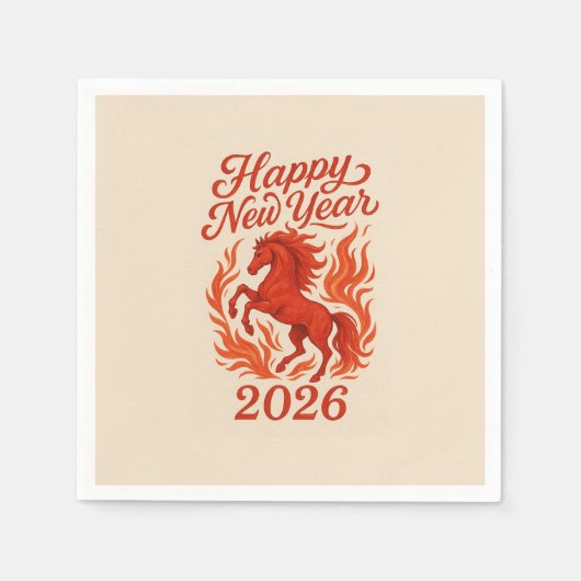 Rotes Pferd 2026 Serviette (Vorderseite)