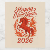 Rotes Pferd 2026 Weinetikett (Einzelnes Label)