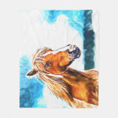 Rotes Pferd am Himmel Fleece Blanket (Vorderseite)