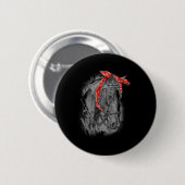 Rotes Pferd Bandana für Pferdereiten Button (Vorne & Hinten)