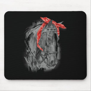 Rotes Pferd Bandana für Pferdereiten Mousepad