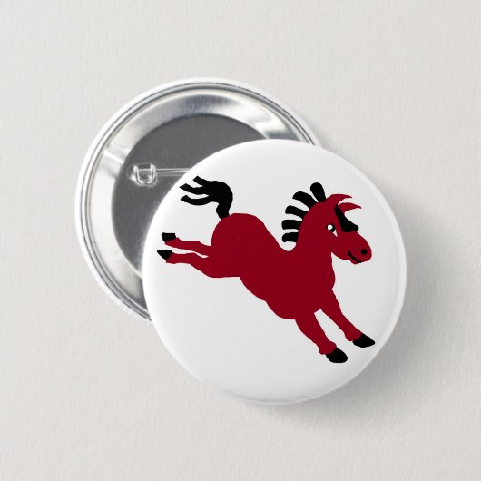 Rotes Pferd Button (Vorne & Hinten)