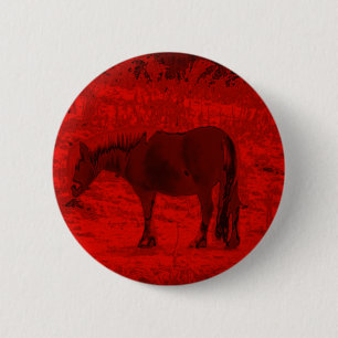 Rotes Pferd Button
