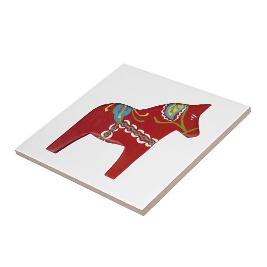 Rotes Pferd Fliese (Seite)