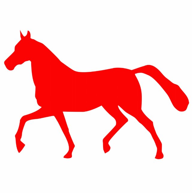 Rotes Pferd Freistehende Fotoskulptur (Vorne)